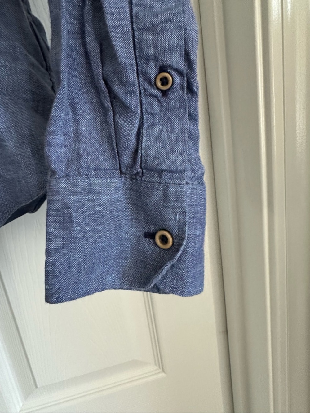 Untuckit Shirt Mens Sz M Blue 100% Linen Wrinkle Resistant Button Down Slim Fit - Picture 9 of 10